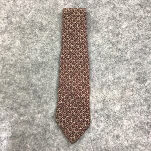 Zylos George Machado‎ Mens Necktie 100% Italian Silk Geometric Dark Red USA